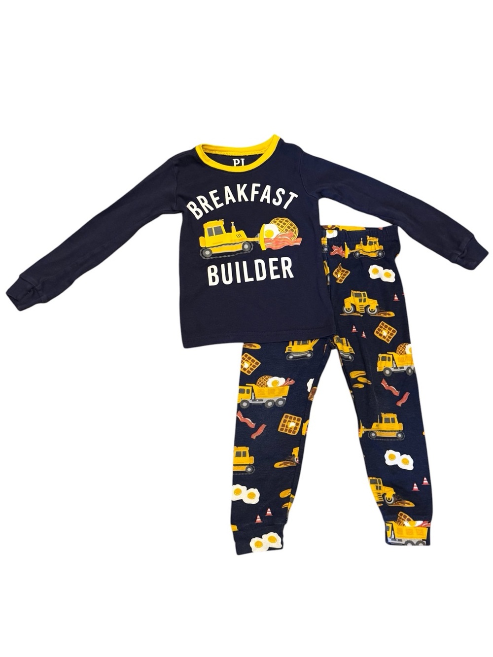 Breakfast Builder Navy & Yellow Pajama Set